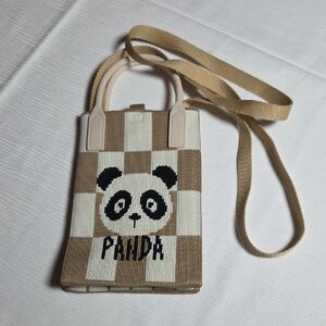 Panda Checkered Crossbody Bag